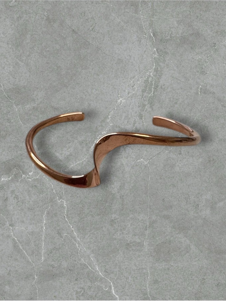 Adjustable Signed Native Copper Twisted Cuff Bracelet